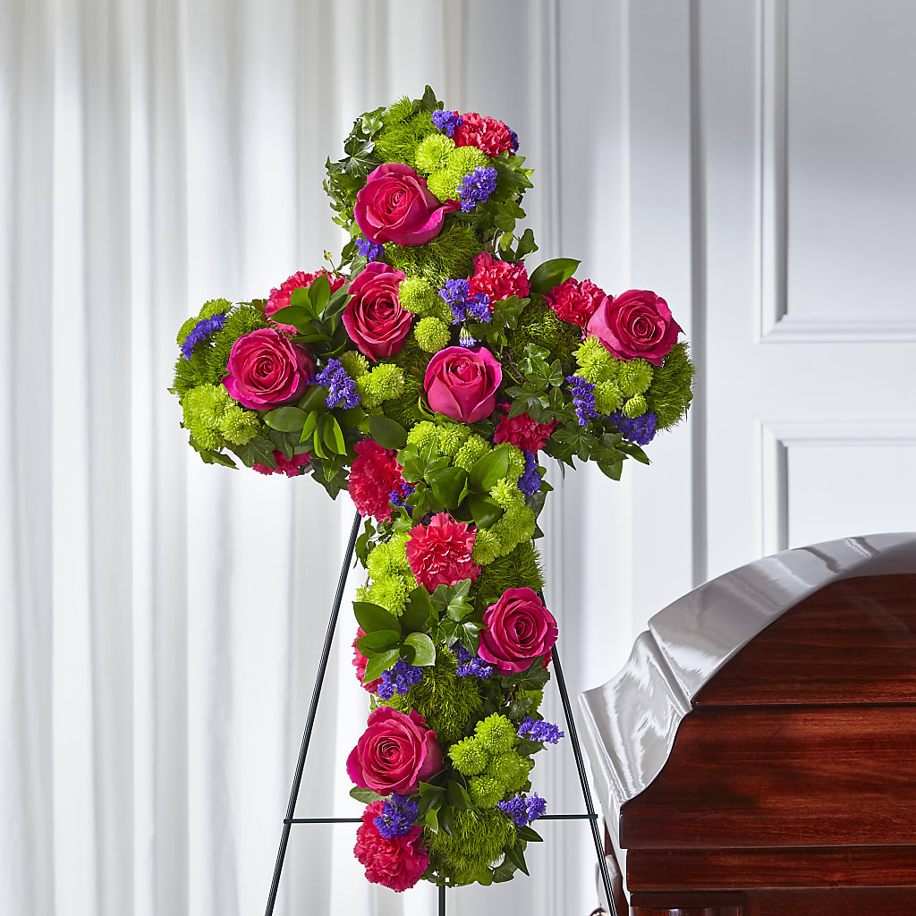 Tribute Rose Floral Cross – Maple Ridge Florist, Maple Ridge BC