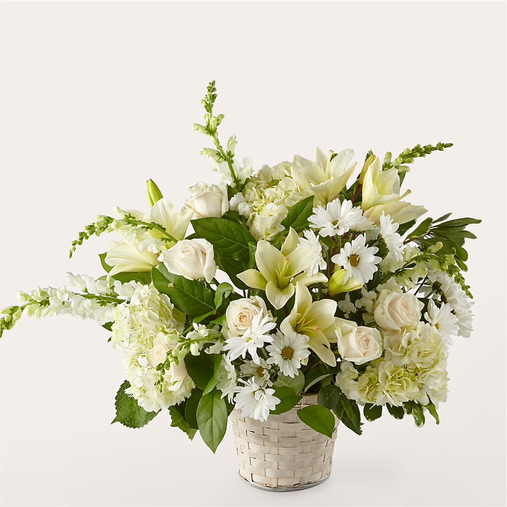 Ivory Elegance Floral Basket – Maple Ridge Florist, Maple Ridge BC