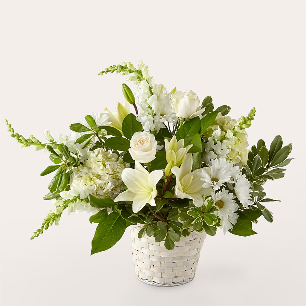 Ivory Elegance Floral Basket – Maple Ridge Florist, Maple Ridge BC