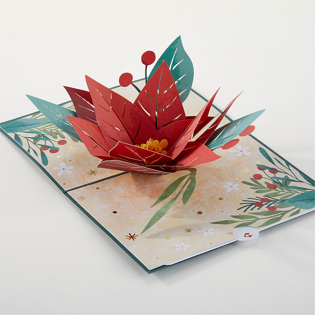 Happiest Holidays Poinsettia and Lovepop Card –  Maple Ridge Florist, Maple Ridge BC
