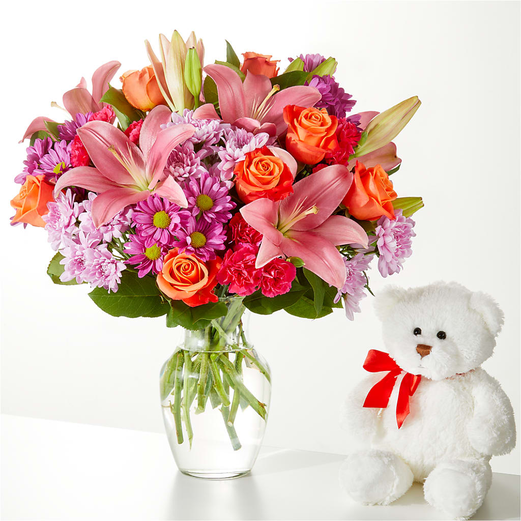 One and Only Bouquet and Bear Bundle –  Maple Ridge Florist, Maple Ridge BC