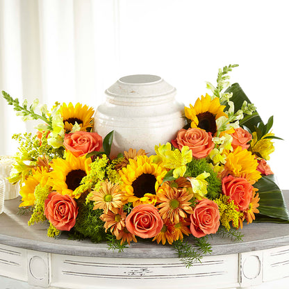 Faithful Sunflower Cremation Adornment –  Maple Ridge Florist, Maple Ridge BC