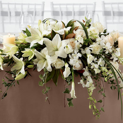 White Linen Arrangement –  Maple Ridge Florist, Maple Ridge BC