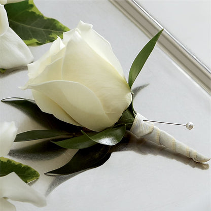White Rose Boutonniere –  Maple Ridge Florist, Maple Ridge BC
