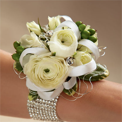White Wedding Corsage –  Maple Ridge Florist, Maple Ridge BC